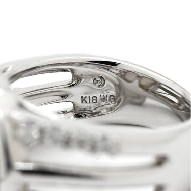 タサキ TASAKI マベパール ダイヤモンド パールホワイト×ホワイトゴールド K18WG パール ダイヤモンド リング 指輪 TASAKI 真珠 Au750 18K 大粒 ハーフパールシェイプ 11.5号