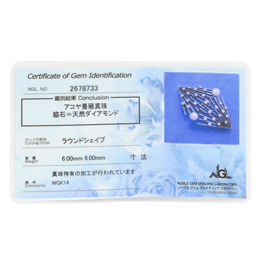ミキモト MIKIMOTO あこやパール ダイヤ パールホワイト×ホワイトゴールド K14WG パール ダイヤモンド ブローチ MIKIMOTO 750 14K 14金 ネックレストップ