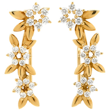 タサキ TASAKI フレグラント ダイヤ イエローゴールド K18YG ダイヤモンド ピアス K18 750 YG フラワー 花 フックピアス イヤーカフ