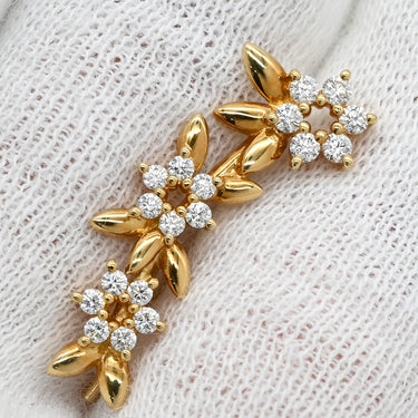 タサキ TASAKI フレグラント ダイヤ イエローゴールド K18YG ダイヤモンド ピアス K18 750 YG フラワー 花 フックピアス イヤーカフ