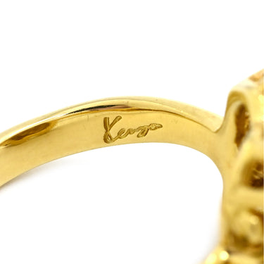 ケンゾー KENZO ルビー フラワーモチーフ レッド×イエローゴールド K18YG ルビー リング 指輪 T＆Co. 18K 750 YG 花 赤 ラウンドミックスカット 10号
