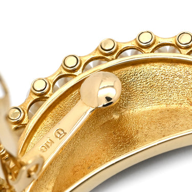 タサキ TASAKI 三日月モチーフ パール イヤリング パールホワイト×ブラック×イエローゴールド K18YG パール 色石 イヤリング 白 黒 真珠 シェル 色石 クリップ 18K 750 YG ムーン