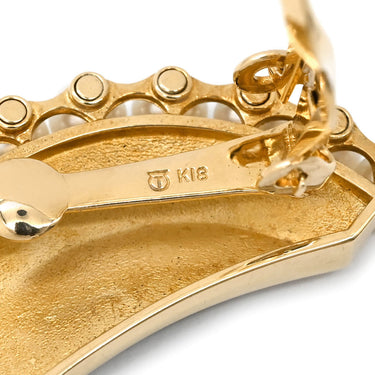 タサキ TASAKI 三日月モチーフ パール イヤリング パールホワイト×ブラック×イエローゴールド K18YG パール 色石 イヤリング 白 黒 真珠 シェル 色石 クリップ 18K 750 YG ムーン