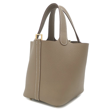 エルメス HERMES ピコタンロック 18 PM エトゥープ トリヨンクレマンス ハンドバッグ ゴールド金具 新品 未使用 グレージュ 2026年製