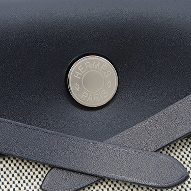 エルメス HERMES エールバッグジップ ミニ ルトゥルネ ネイビー×エクリュ トワルアッシュ ヴァッシュハンター ショルダーバッグ シルバー金具 2025年製
