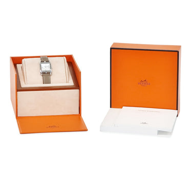 腕時計 エルメス HERMES ケープコッド PM CC1.210a クオーツ レディース 純正ダイヤ ホワイト シェル スクエア