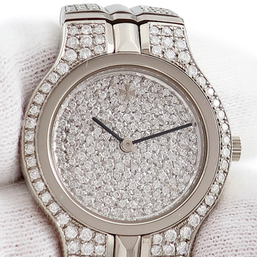 腕時計 ヴァシュロン・コンスタンタン VACHERON CONSTANTIN フィディアス 16515/985G-0916 クオーツ レディース K18WG無垢 純正ダイヤ パヴェ