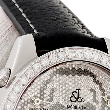 腕時計 ジェイコブ JACOB&CO 5タイムゾーン 47mm スカル JC-SKULLD クオーツ メンズ 純正全面ダイヤ GMT 骸骨 ドクロ