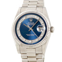 腕時計 ロレックス ROLEX デイデイト ミリヤード 118239 P番 自動巻き メンズ メーカーOH済 P番 K18WG無垢 純正ダイヤ ブルー 青