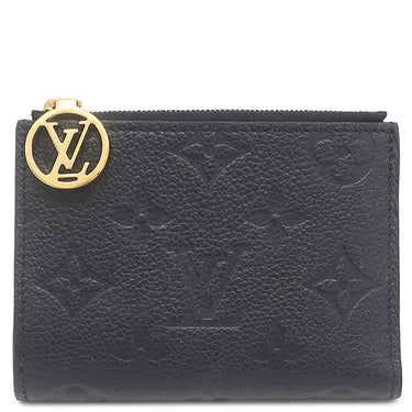ルイヴィトン LOUIS VUITTON ポルトフォイユ リサ M83365 ノワール モノグラムアンプラント 二つ折り財布 ゴールド金具 黒 ブラック