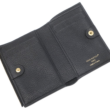 ルイヴィトン LOUIS VUITTON ポルトフォイユ リサ M83365 ノワール モノグラムアンプラント 二つ折り財布 ゴールド金具 黒 ブラック