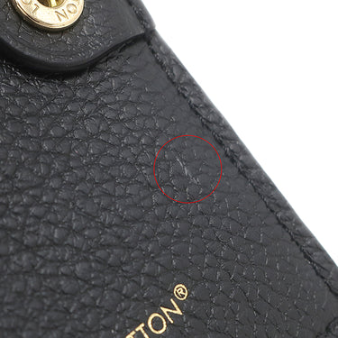 ルイヴィトン LOUIS VUITTON ポルトフォイユ リサ M83365 ノワール モノグラムアンプラント 二つ折り財布 ゴールド金具 黒 ブラック