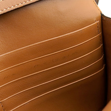 セリーヌ CELINE ストラップ デュオウオレット S-SD-0241 タン カーフ トリオンフキャンバス 2WAYバッグ ゴールド金具 茶 Wフラップ ショルダー クラッチ