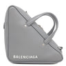 バレンシアガ BALENCIAGA トライアングル ダッフル S グレー レザー 2WAYバッグ シルバー金具 三角形 ハンドバッグ ショルダー