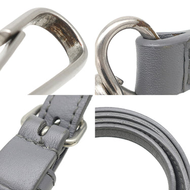 バレンシアガ BALENCIAGA トライアングル ダッフル S グレー レザー 2WAYバッグ シルバー金具 三角形 ハンドバッグ ショルダー