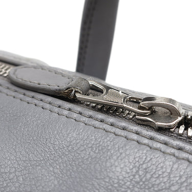 バレンシアガ BALENCIAGA トライアングル ダッフル S グレー レザー 2WAYバッグ シルバー金具 三角形 ハンドバッグ ショルダー