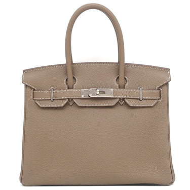 エルメス HERMES バーキン30 エトゥープ トゴ ハンドバッグ シルバー金具 グレージュ
