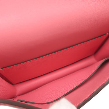 エルメス HERMES コンスタンス スリム ウォレット ローズアザレ ヴォーエプソン 二つ折り財布 シルバー金具 2024年製