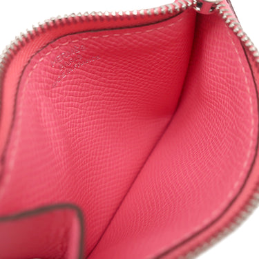 エルメス HERMES コンスタンス スリム ウォレット ローズアザレ ヴォーエプソン 二つ折り財布 シルバー金具 2024年製