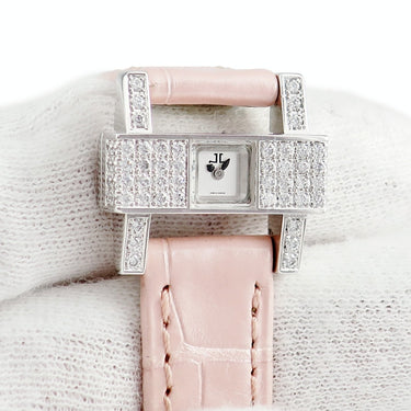 腕時計 ジャガールクルト JAEGER LECOULTRE ジュワィアリー 101 アトリエ 282.3.70 手巻き レディース メーカーOH済 K18WG無垢 純正ダイヤ 角型