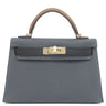 エルメス HERMES ミニケリードゥ 外縫い グリミスティ×ブラック×アルザン ヴォーエプソン 2WAYバッグ シャンパンゴールド金具 ショルダー トリコロール