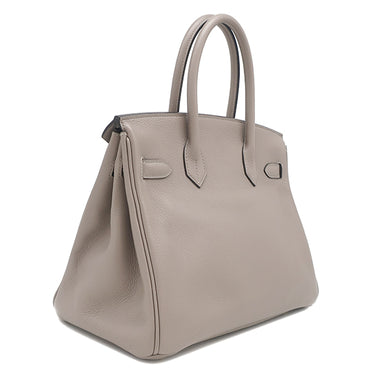 エルメス HERMES バーキン30 グリアスファルト レザー トリヨンノビーヨ ハンドバッグ ゴールド金具 グレージュ リカラー有