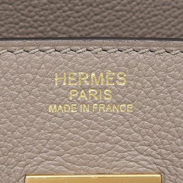エルメス HERMES バーキン30 グリアスファルト レザー トリヨンノビーヨ ハンドバッグ ゴールド金具 グレージュ リカラー有