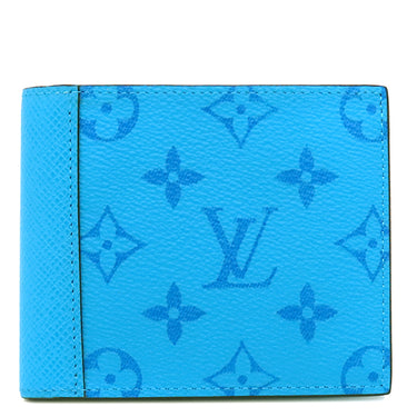 ルイヴィトン LOUIS VUITTON ポルトフォイユ マルコ M28394 トロピカルブルー モノグラムキャンバス タイガ 二つ折り財布 シルバー金具 刻印あり 青