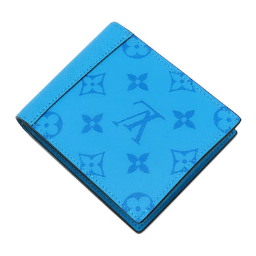 ルイヴィトン LOUIS VUITTON ポルトフォイユ マルコ M28394 トロピカルブルー モノグラムキャンバス タイガ 二つ折り財布 シルバー金具 刻印あり 青