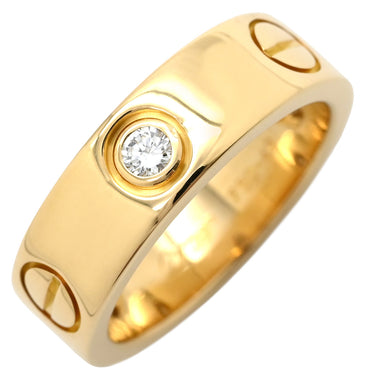 カルティエ Cartier ラブリング ハーフダイヤ B4032400 イエローゴールド K18YG ダイヤモンド #49 リング 指輪 クラシックモデル LOVE Ring 750 18K 3粒 9号