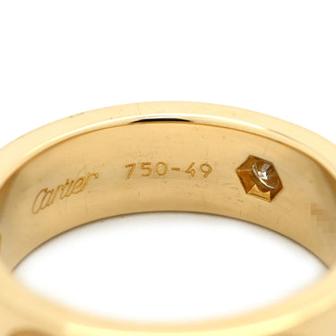 カルティエ Cartier ラブリング ハーフダイヤ B4032400 イエローゴールド K18YG ダイヤモンド #49 リング 指輪 クラシックモデル LOVE Ring 750 18K 3粒 9号
