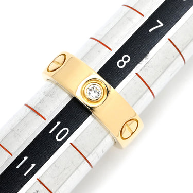 カルティエ Cartier ラブリング ハーフダイヤ B4032400 イエローゴールド K18YG ダイヤモンド #49 リング 指輪 クラシックモデル LOVE Ring 750 18K 3粒 9号