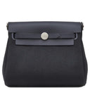 エルメス HERMES エールバッグジップ ミニ ルトゥルネ ブルーインディゴ×ブラック キャンバス トワルミリタリー ヴァッシュハンター ショルダーバッグ シルバー金具 新品 未使用 2025年製