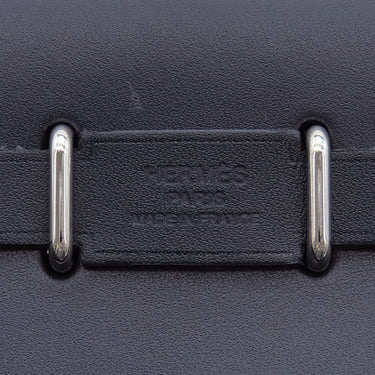 エルメス HERMES エールバッグジップ ミニ ルトゥルネ ブルーインディゴ×ブラック キャンバス トワルミリタリー ヴァッシュハンター ショルダーバッグ シルバー金具 新品 未使用 2025年製