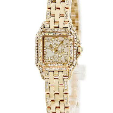 腕時計 カルティエ Cartier パンテール SM WF3005B9 クオーツ レディース K18YG無垢 スクエア ダイヤモンド