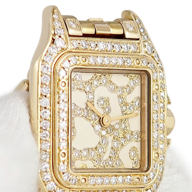腕時計 カルティエ Cartier パンテール SM WF3005B9 クオーツ レディース K18YG無垢 スクエア ダイヤモンド