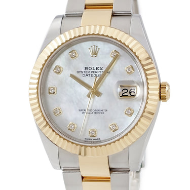 腕時計 ロレックス ROLEX デイトジャスト 41 126333NG ランダム番 自動巻き メンズ OH済 ランダム番 K18YG×SS コンビ 純正ダイヤ シェル