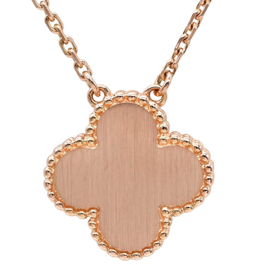 ヴァンクリーフアーペル Van Cleef & Arpels ヴィンテージ アルハンブラ ピンクXローズゴールド K18PG ダイヤモンド セーブル ネックレス PG金具 2015年ホリデー限定 セーブル 1Pダイヤ 18K