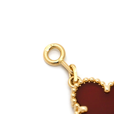 ヴァンクリーフアーペル Van Cleef & Arpels ヴィンテージアルハンブラ VCARD35500 レッド×イエローゴールド K18YG カーネリアン ブレスレット 赤 750YG 18金 カーネリアン 5モチーフ