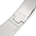 エルメス HERMES クリックH PM ブルー×シルバー メタル エナメル ブレスレット 青 ライトブルー Hブレス