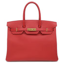 エルメス HERMES バーキン35 ルージュカザック ヴォーエプソン ハンドバッグ ゴールド金具 【PO品】 赤