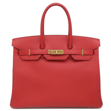 エルメス HERMES バーキン35 ルージュカザック ヴォーエプソン ハンドバッグ ゴールド金具 【PO品】 赤