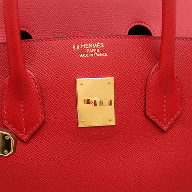 エルメス HERMES バーキン35 ルージュカザック ヴォーエプソン ハンドバッグ ゴールド金具 【PO品】 赤
