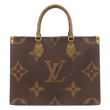 ルイヴィトン LOUIS VUITTON オンザゴー MM M45321 モノグラム モノグラムキャンバス モノグラムリバースキャンバス トートバッグ ゴールド金具 茶 ハンドバッグ