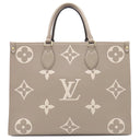 ルイヴィトン LOUIS VUITTON オンザゴー MM M45494 トゥルトレール×クレーム モノグラムアンプラント バイカラーモノグラムアンプラント トートバッグ ゴールド金具 グレー 肩掛け