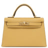 エルメス HERMES ミニケリードゥ 外縫い パイユ ヴォーエプソン 2WAYバッグ ゴールド金具 黄色 ショルダー 2025年製