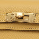 エルメス HERMES ミニケリードゥ 外縫い パイユ ヴォーエプソン 2WAYバッグ ゴールド金具 黄色 ショルダー 2025年製