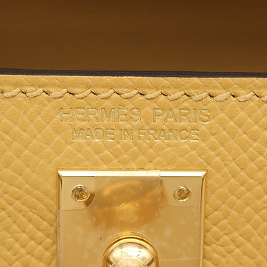 エルメス HERMES ミニケリードゥ 外縫い パイユ ヴォーエプソン 2WAYバッグ ゴールド金具 黄色 ショルダー 2025年製
