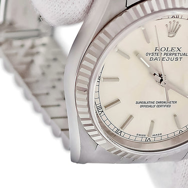 腕時計 ロレックス ROLEX デイトジャスト 36 16234 Y番 自動巻き メンズ Y番 K18WG×SS コンビ シルバー ホワイトロレゾール