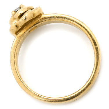 シャネル Chanel カメリア ダイヤ イエローゴールド K18YG ダイヤモンド リング 指輪 18K 750 YG フラワーモチーフ 9.5号